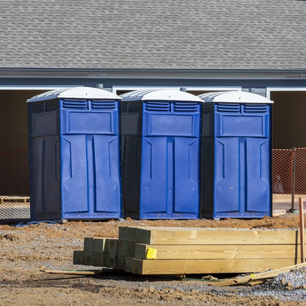 how often are the portable restrooms cleaned and serviced during a rental period in Kasota